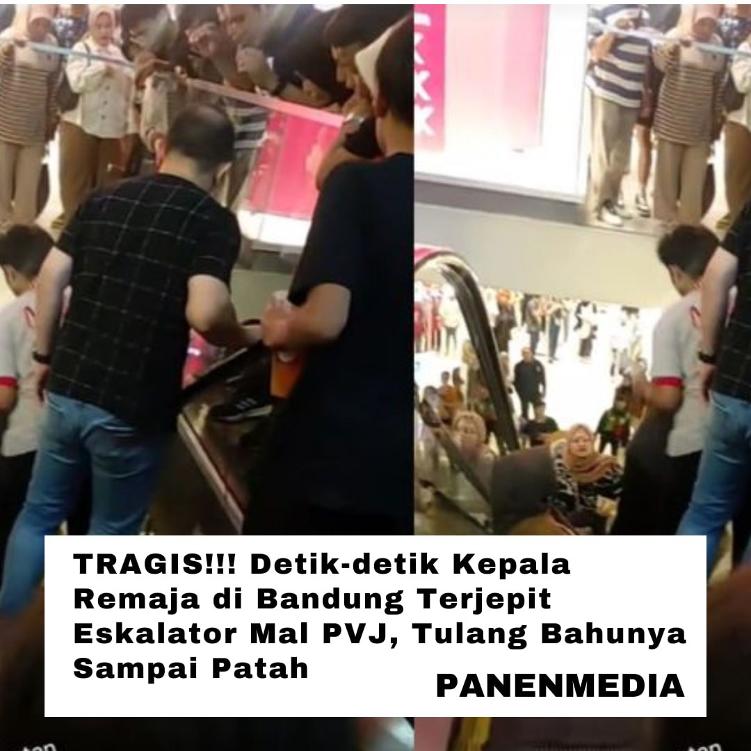 PanenMediaID's tweet photo. Ditanya soal penyebab insiden, General Affairs PVJ, Budi Santosa mengaku pihak PVJ sebetulnya sudah melakukan antisipasi dengan memasang sign atau penanda agar pengunjung berhati-hati di eskalator tersebut. 
#panenmedia #bandung #eskalator #terjepiteskalator #viral https://t.co/Lo2RBcOkAJ