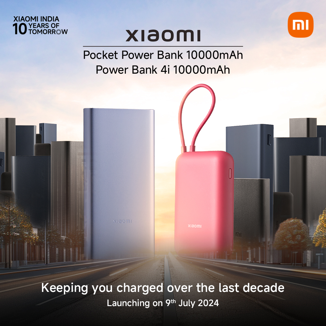 XiaomiIndia's tweet image. From the start, we&apos;ve been here to fuel your journey, and now we&apos;re excited to unveil the all-new #XiaomiPocketPowerBank 10000mAh and #XiaomiPowerBank4i 10000mAh.  
Your reliable power companions, ready to keep you moving forward. 
Thank you, India, for being with us every step…