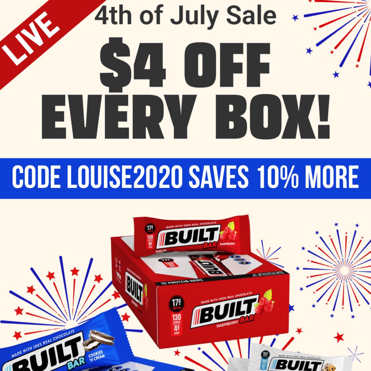 LouiseKelowna's tweet photo. Sale ➡️ https://t.co/nzRY3uTKrt #weightloss #gymgirl #gymguy #snacks #whey #tastesgood #HealthyEating #gym #discountcode #highprotein #gymlife #wwprotein #love #workout #tasty #proteinbars #chocolate #4thjulysale #salesalesale #4thJuly #builtbar #sale #IndependenceDay @Built_Bar https://t.co/m44e6KJAK2