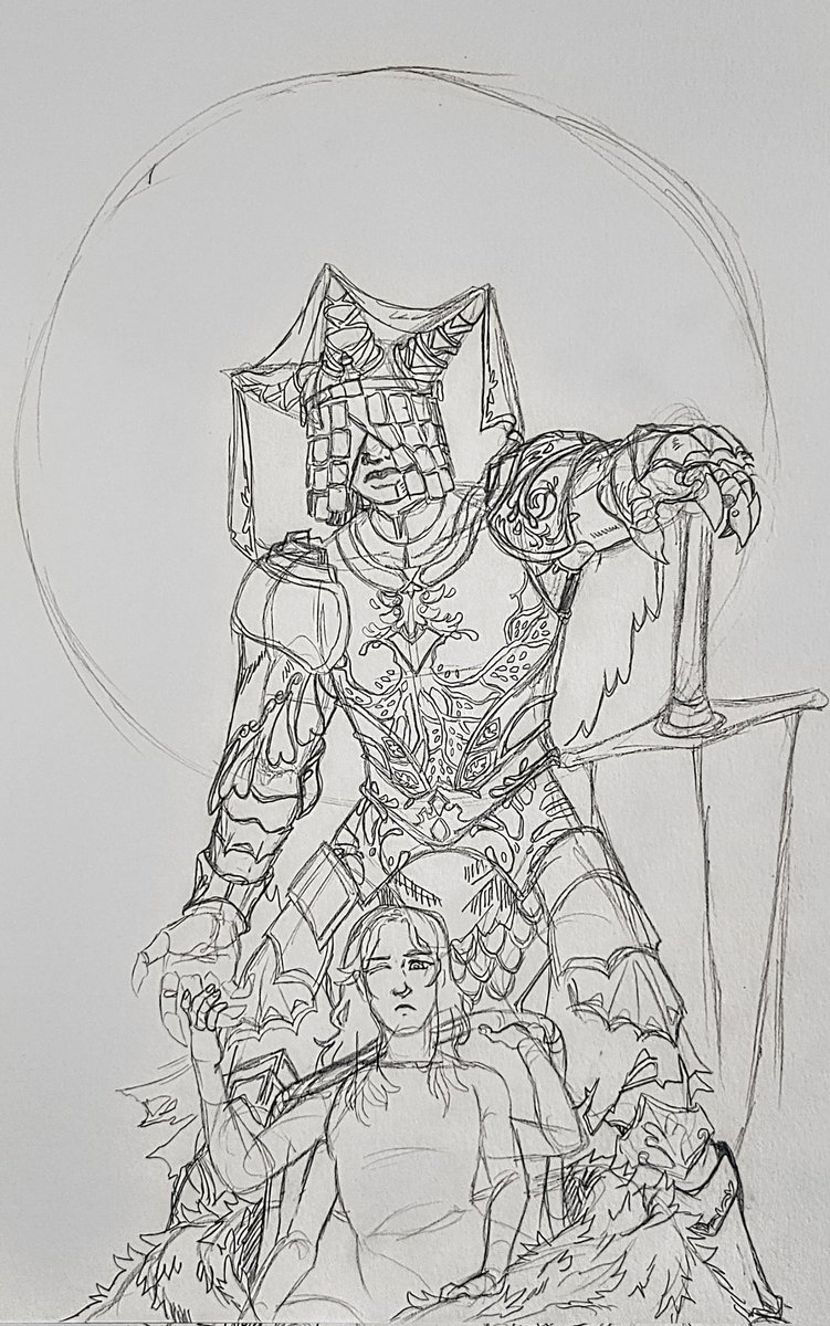 DocFantasyArt's tweet photo. Perfect excuse to drop ER OC lore.
Beodarna was a fugitive sorcerer who wanted to undo The Order well before meeting Ranni. Now she's The Moon Queen's consort and last living guard, wearing gold armor inspired-by and taunting the tree sentinels and symbolizing a sun for her moon https://t.co/C7yb3Oybhr