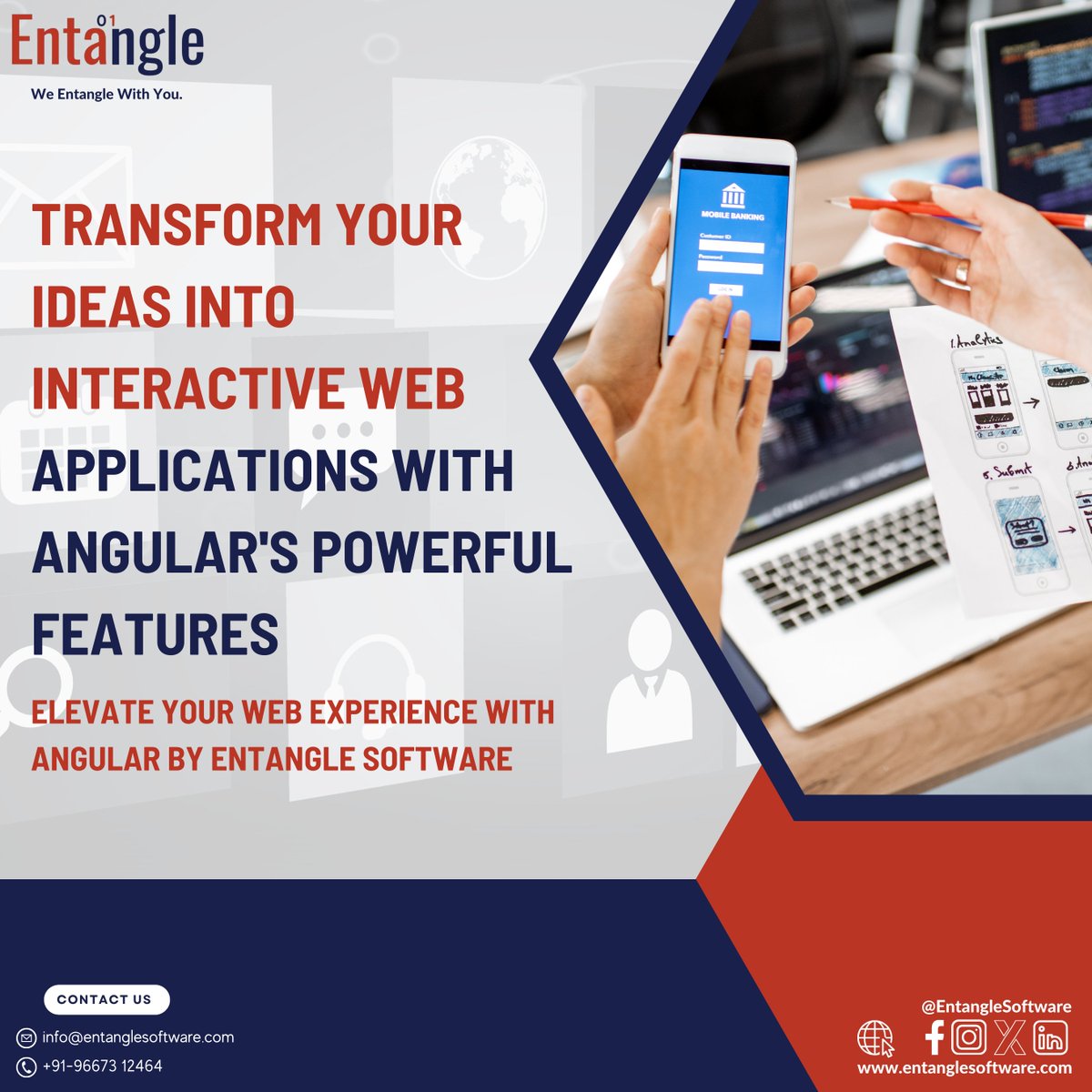 espl_software's tweet image. Experience the next level of web development with Angular by Entangle Software! From dynamic interfaces to seamless user experiences, Angular empowers developers to build robust applications with ease.
Explore Angular's versatility and unleash your creativity!
#AngularAdvantage