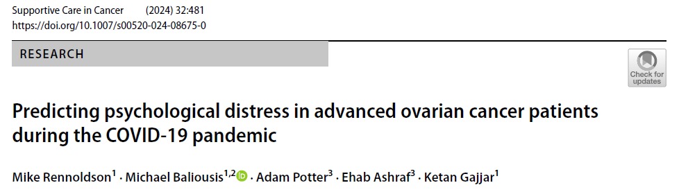 🌟Exciting news! Our latest research uncovers vital insights into how illness perceptions &amp; coping strategies predict #PsychologicalDistress during treatment in #OvarianCancer! 

Findings &amp; implications for care &amp;  #Prehab:
bit.ly/3LbOwqh

#PsychoOncology @MikeRennoldson