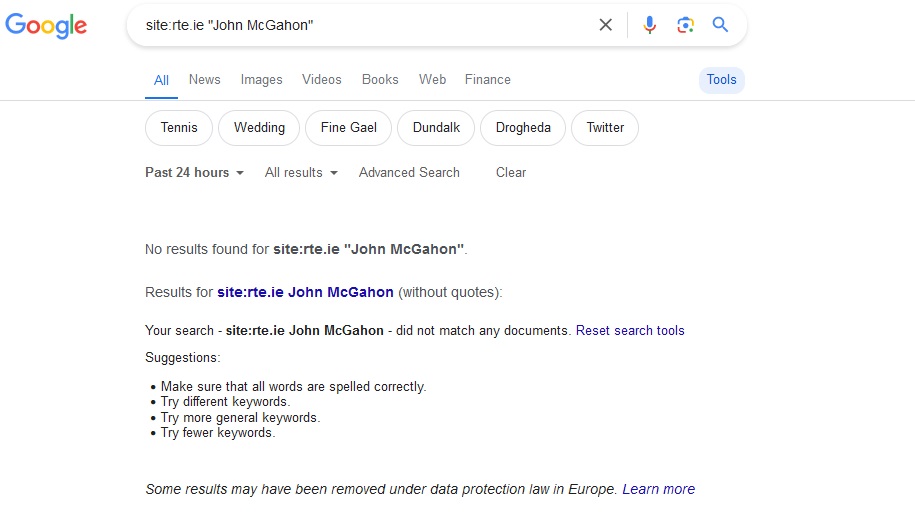 nwl88444048's tweet photo. RTE 8.30am Wed 3 July 2024

No Google search results at RTE for thug and liar FG senator John McGahon who, yesterday afternoon, was ordered to pay €39,000 to his assault victim.

🌟public service broadcasting🌟 https://t.co/rDahxsGRNn