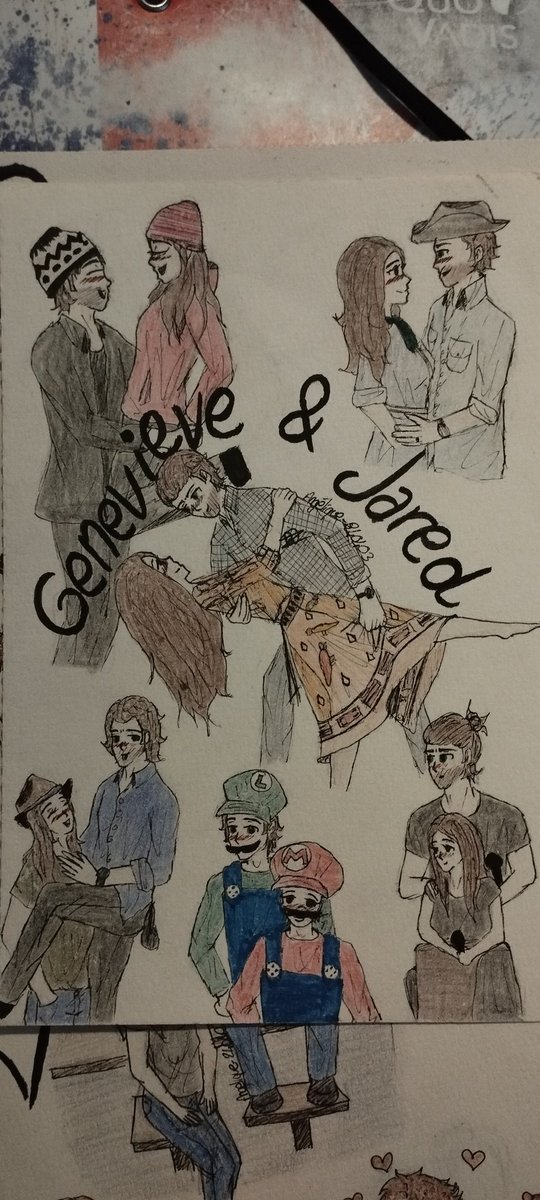 Angelb_666's tweet photo. Well it's been a month since the #DarklightCon so I want to share with you what I got signed during the event. 
It's a drawing that I made of @GenPadalecki and @jarpad , it's some pictures that I found on internet and I just drew them 🥰 https://t.co/iuTM19TfOg