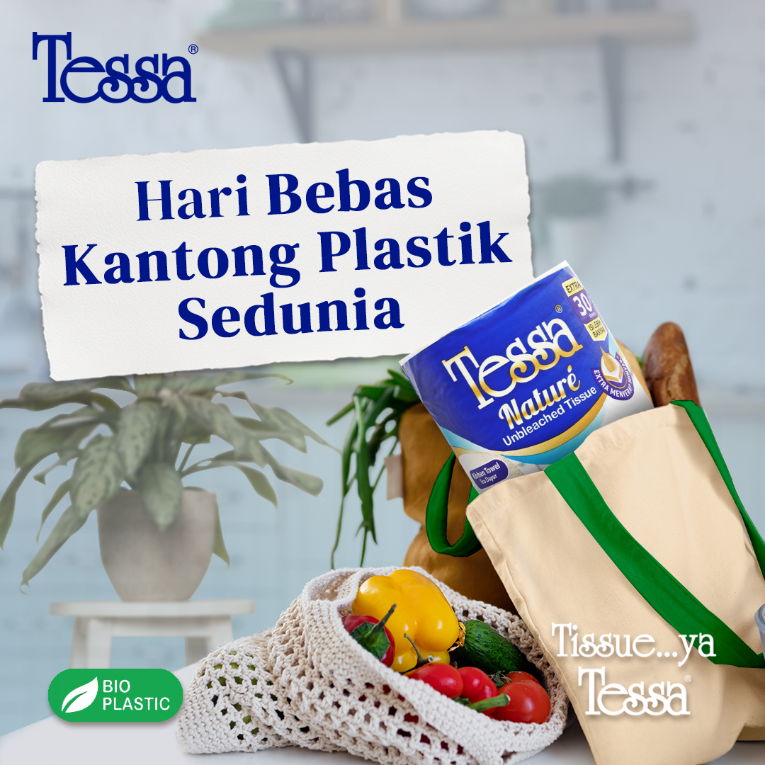 Hari Bebas Kantong Plastik Sedunia adalah pengingat untuk lebih peduli dengan bumi kita. Tessa hadir dengan kemasan bioplastik, langkah kecil yang berarti besar. Let's go green together!