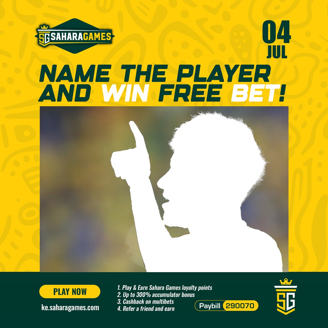 AVIATOR FREE BETS! Drop prediction, ingia: ke.saharagmes.com cheza Aviator, Virtual games na Casino!

• Name this player. 
• Tag 3+ friends. Like &amp; repost.
• Ensure you &amp; those you`ve tagged follow this page
• The first 50 correct answers get the FREE BET
#SaharaGames