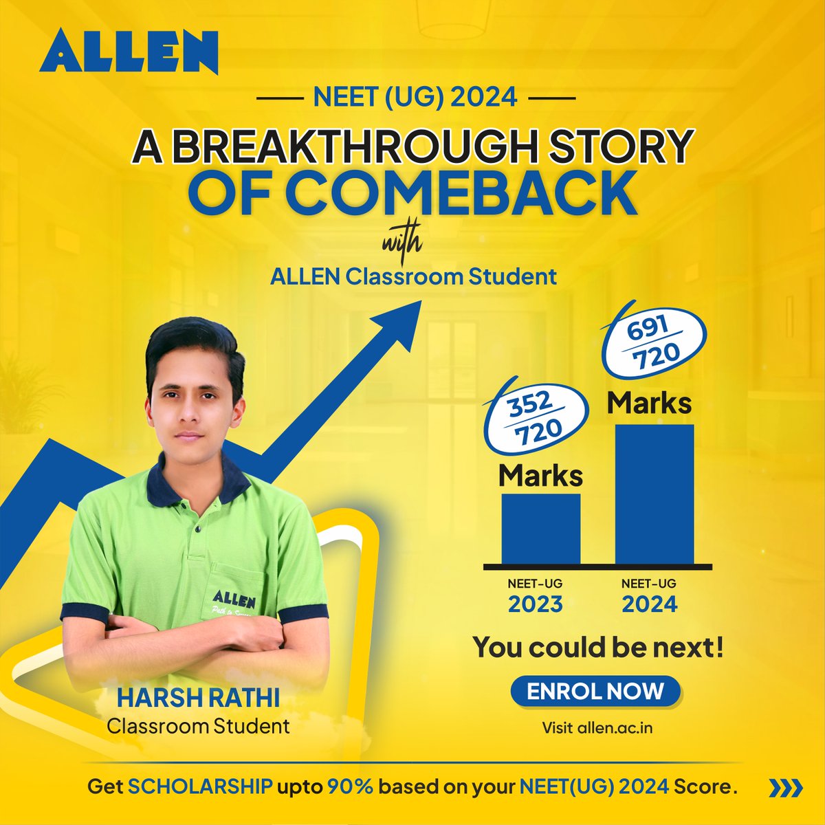 ALLENkota's tweet photo. ⭐ Make Your Comeback Count - Achieve SUCCESS with ALLEN!
👉🏻 Restart with Leader & Achiever Courses starting on 5th & 11th July 2024! Are you in❓

🔹 For Classroom Courses:
Visit: https://t.co/nrZ64lcqnV

🔹 For Online Programs:
Visit: https://t.co/8C4q4FitJT

#LeaderCourse #AchieverCourse #Repeaters #ALLEN #KotaCoaching