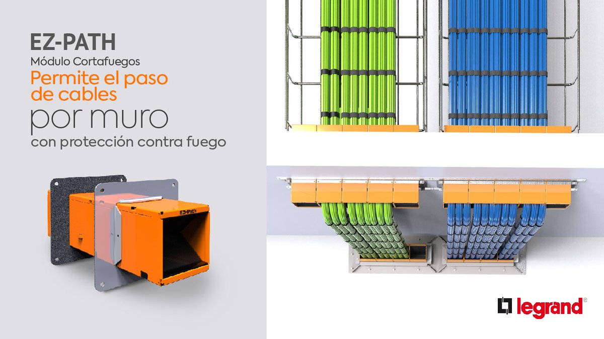 bticino_mx's tweet image. El módulo cortafuegos, permite el paso de cables por muro con garantía de mejor resistencia al fuego en aplicaciones como centros de datos.

#Cablofil #Cableado #Legrand #EZPATH #CortaFuegos