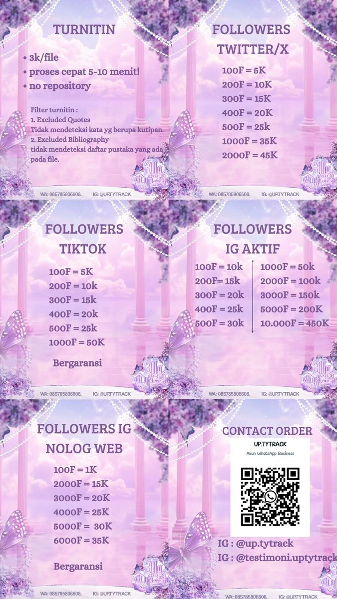 up_tytrack's tweet photo. OPEN ORDER
Followers Tik Tok Instagram Twitter dan open turnitin 3K/file

#Zonajajan #ZonaBA #cuan https://t.co/zugMFeOSyF
