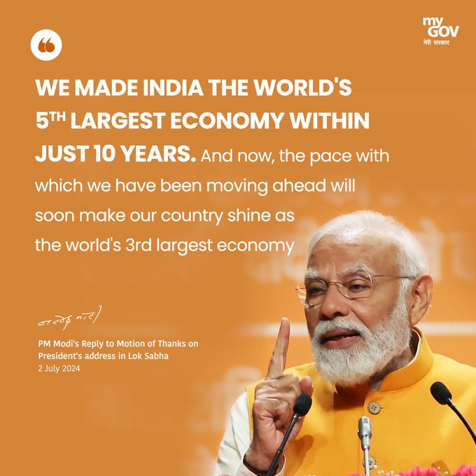 manipurmygov's tweet image. We made India the world&apos;s 5th largest economy within just 10 years.  #18thLokSabha #ParliamentSession #PMModiInLokSabha