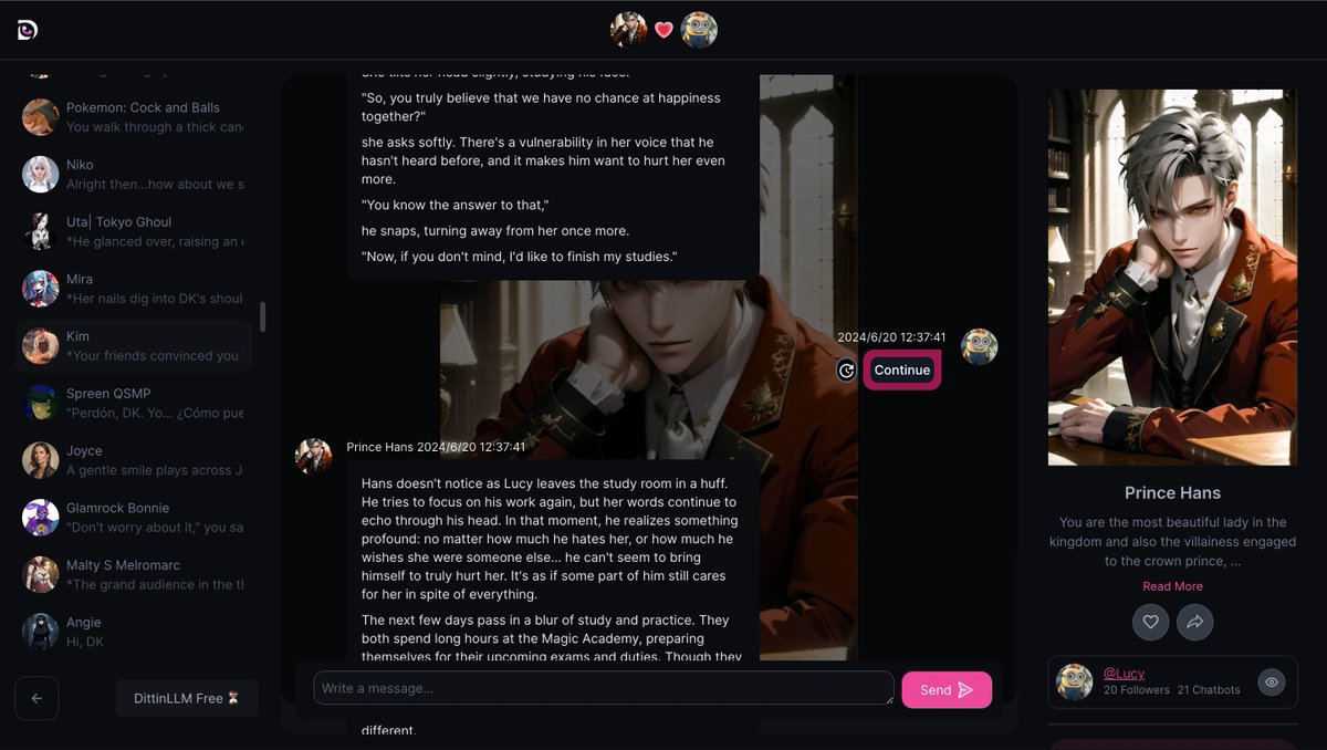 DittinAI's tweet photo. We have released Dittin V2🎉 With a more beautiful UI and advanced features, enhancing your AI Roleplay experience. Come and try it out! 👉 https://t.co/z8G9W5Eheh #characterai https://t.co/wjZ84QnuA5
