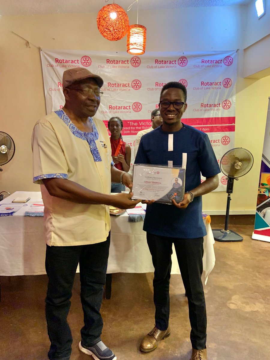 RACBukoto's tweet photo. Our President, Lotson Kihumuro, who also serves as POP, delivered an insightful presentation on the magic of the Rotary theme at RAC Lake Victoria. It was truly a blessed evening. @KihumuroLotson
#ClubPR_ @switzer_micheal
#The Ants
#RacBukoto https://t.co/aDPijDWNDm