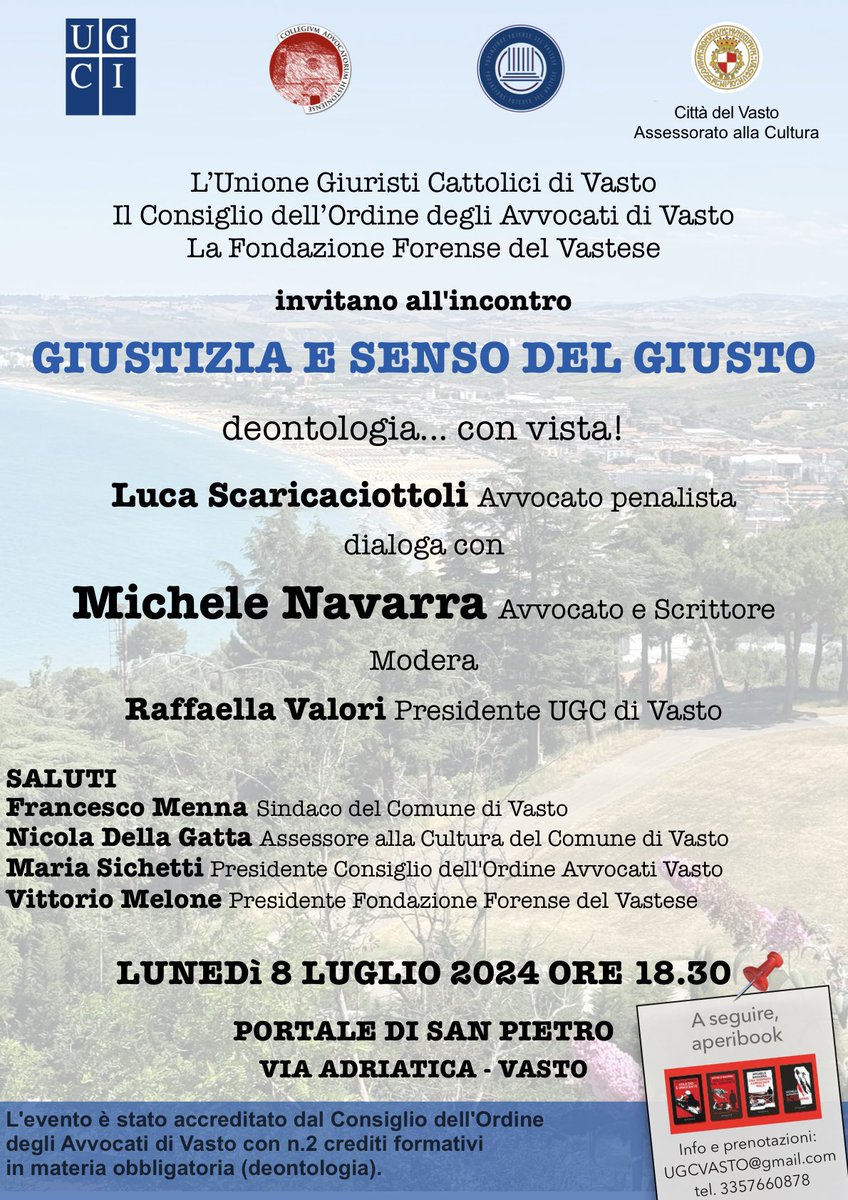 faretto75's tweet photo. @MicheleNavarra2 di nuovo a Vasto! #unionegiurusticattolicidivasto #ugci #diritto #deontologiavistamare #giustizia https://t.co/NyhqqVEait