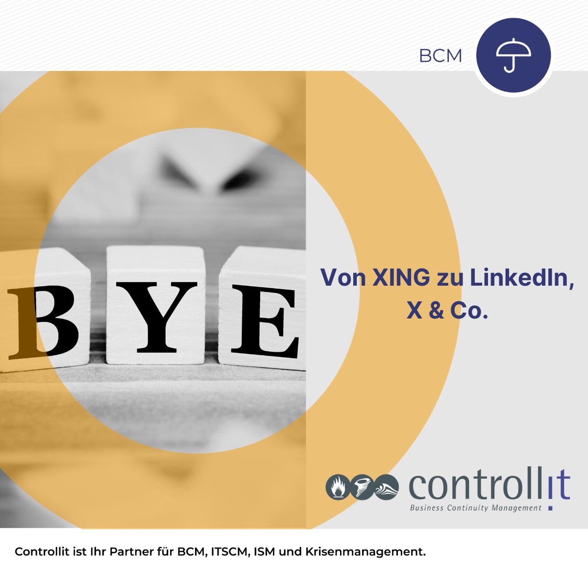 🤗❔Ab sofort sind wir aktiv nur noch auf folgenden Plattformen zu finden. 

Hier sind die Links:
LinkedIn - linkedin.com/company/608832…
Instagram - https:/www.instagram.com/controllitag
Facebook - facebook.com/ControllitAG

#BCM #ITSCM #ITL #Krisenmanagement