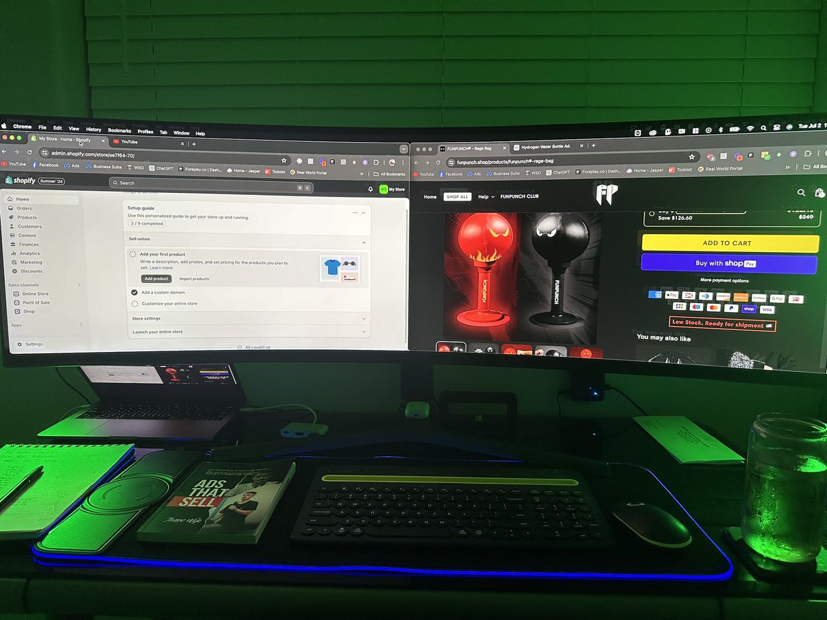 July 2

Recently, I decided to put my focus on building my own online brand 💻

Previously I was running an Ad Agency generating me $20K+ per month profit 💰

Im risking it all to start something new

I know I can easily rebuild👷

Day 1: setting up online store with new product