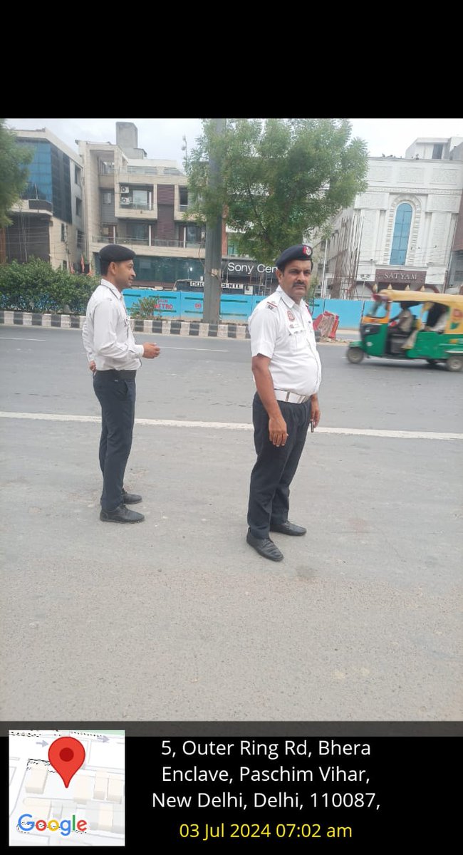 Traffic regulation by staff of Western Range in morning