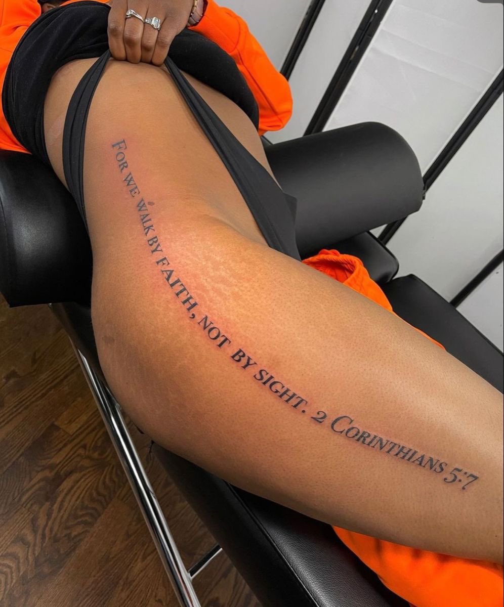 Roman Numerals Tattoo on Thigh: Bold & Meaningful