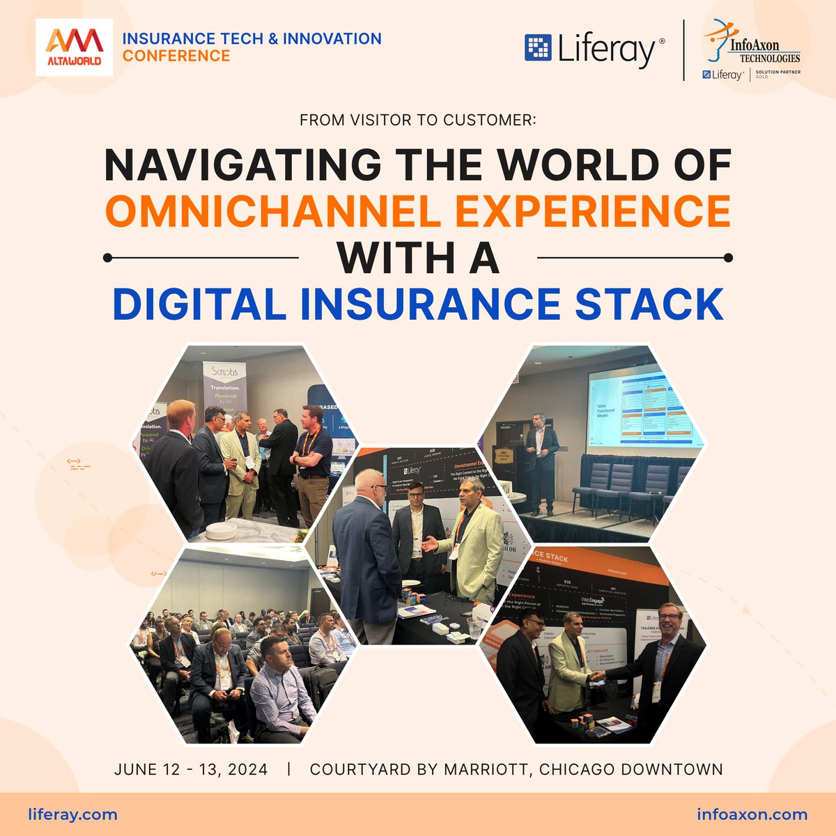 Proud to have been a #GoldSponsor at #ITIC2024, Chicago!

Event highlights: Our session on #omnichannel experiences featuring #DigitalExperience Platforms and #DigitalInsurance Stack. Our booth buzzed with discussions on the future of digital insurance solutions.

#InsurTech #DXP