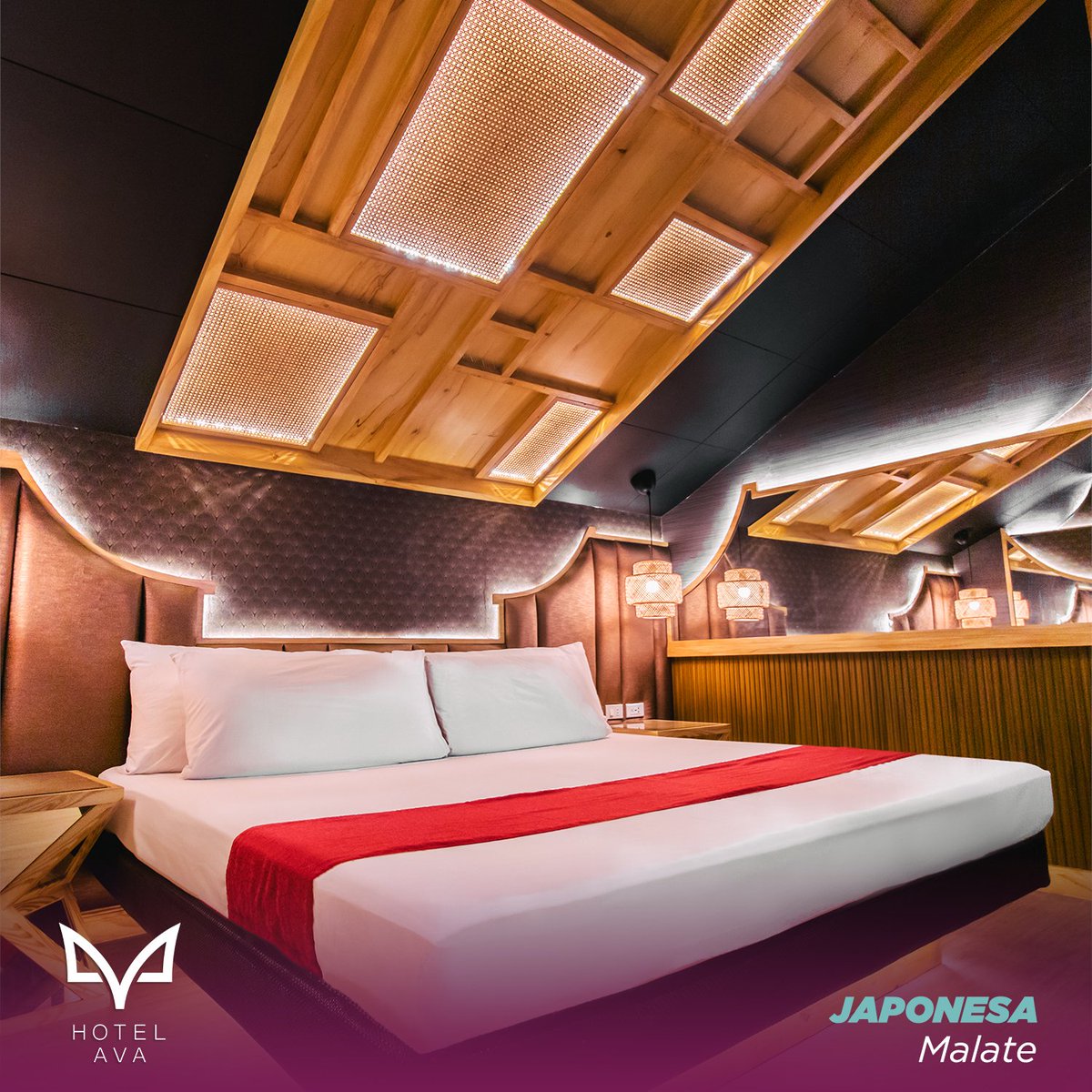 No, you're not in a ramen house. This is our Japonesa Suite at Hotel Ava Malate. 🌸

🌐 WEBSITE: tinyurl.com/2c6sspb2

📍 LOCATIONS:
-Hotel Ava Malate
-Hotel Ava Gil Puyat (near JAC Liner)
-Hotel Ava Cuneta (Baclaran)