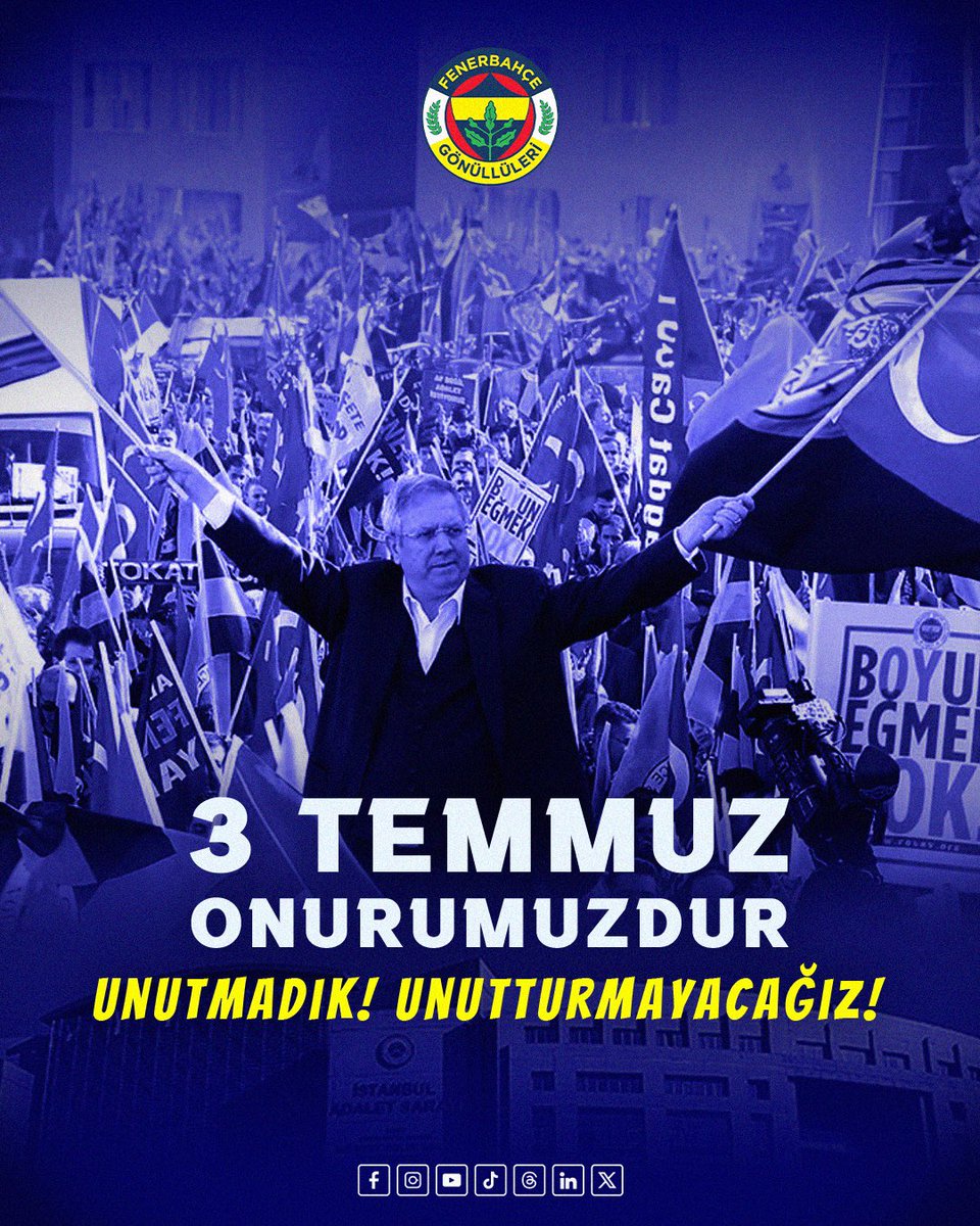 Dünya tarihinde bir terör örgütü tarafından saldırıya uğrayan ve teslim olmayan tek spor kulübüdür FENERBAHÇE.

3 Temmuz, onurdur,mücadeledir. 

3 Temmuz 2011
Unutmadık unutturmayacağız.
#FBGDER