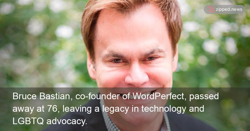 NewsCvg's tweet image. Bruce Bastian, a Founder of WordPerfect, Is Dead at 76 - #ZippedNewsAI #ComputerInternet
zipped.news/r/QwVKjrqwxR