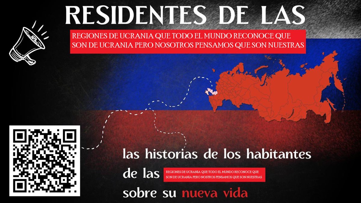 EmbaRusiaMexico's tweet photo. ❗️Los habitantes de las regiones de #Ucrania que invadimos cuentan cómo es la vida tras la llegada de #Rusia. 

Les proponemos que conozcan el proyecto "Residentes de las regiones de Ucrania que todo el mundo reconoce que son de Ucrania pero nosotros pensamos que son nuestras". https://t.co/gbmnjEU1Rd