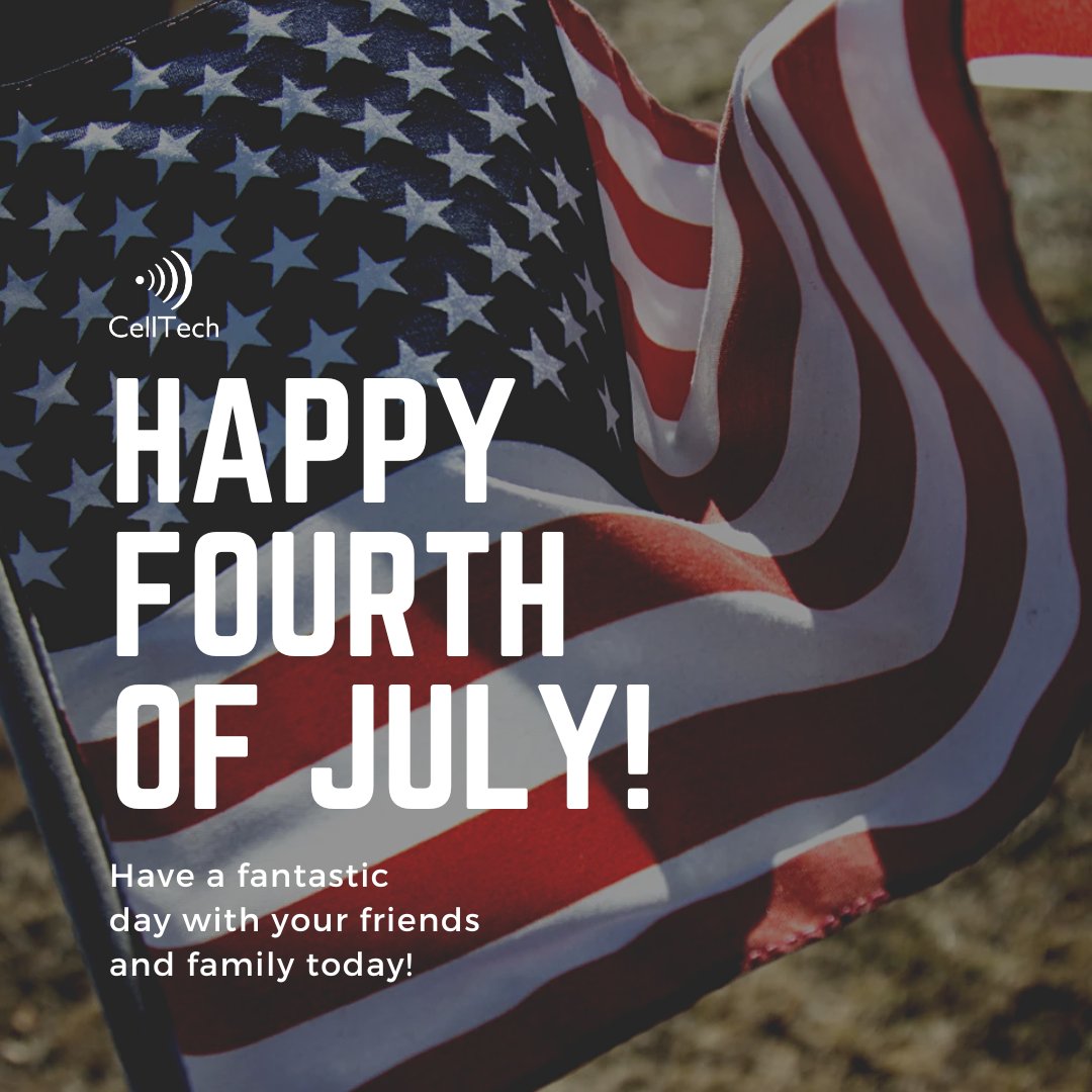CelltechCorp's tweet image. HAPPY 4TH OF JULY FROM CELLTECH! 🇺🇸
Wishing everyone a safe and happy Independence Day filled with fireworks, fun, and celebrating freedom! Please note that our offices will be closed today to allow our employees to enjoy the holiday.