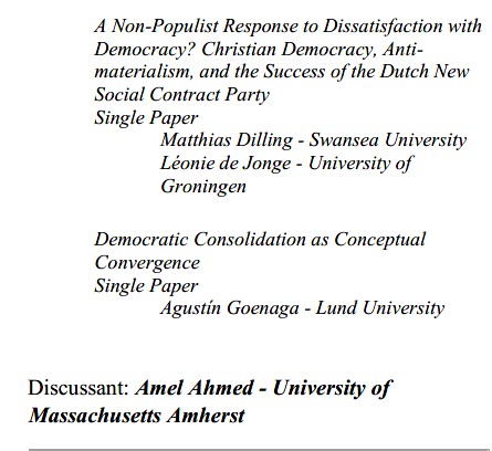 Matthias Dilling (@matthiasdilling) on Twitter photo Excited (and somewhat intimidated) to be presenting new work with <a href="/L_deJonge/">Léonie de Jonge / @leoniedejonge.bsky.social</a> this morning at this fantastic panel <a href="/CES_Europe/">CES</a> on what history can tell us about contemporary challenges to democracy. With <a href="/amelfahmed/">Amel Ahmed</a>, <a href="/HannahAlarian/">Hannah Alarian</a>, <a href="/AgustinGoenaga/">Agustín Goenaga</a> & X-less Ivan Ermakoff. Excited (and somewhat intimidated) to be presenting new work with <a href="/L_deJonge/">Léonie de Jonge / @leoniedejonge.bsky.social</a> this morning at this fantastic panel <a href="/CES_Europe/">CES</a> on what history can tell us about contemporary challenges to democracy. With <a href="/amelfahmed/">Amel Ahmed</a>, <a href="/HannahAlarian/">Hannah Alarian</a>, <a href="/AgustinGoenaga/">Agustín Goenaga</a> & X-less Ivan Ermakoff.