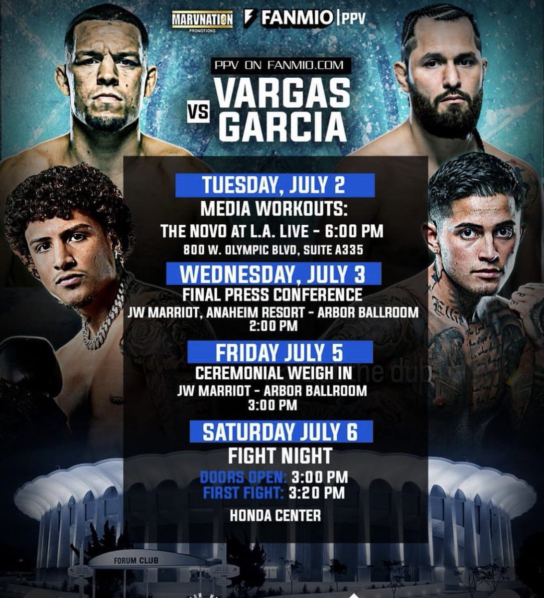 FIGHT WEEK Saturday July 6th <a href="/Marvnation_/">MarvNation Promotions</a> 🏆  #VargasGarcia 🥊 #EveryFighterHasAVoice #TheFightersVoice #TheOnlyVoiceThatMatters #TU4R 👍🏼👍🏼 <a href="/beautynboxing/">MelodyJoy</a> <a href="/BoxingVitals/">Rick V</a>