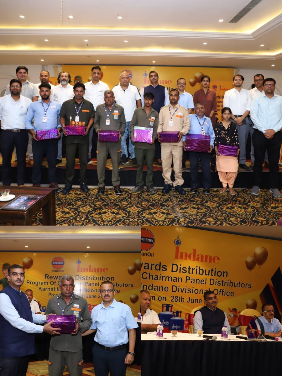 Delivery personnel and showroom staff of M/S Satya Indane GV, our Chairman Panel Distributorship FY 23-25  were recognised and felicitated for their exemplary performance showed in all parameters. <a href="/IndianOilcl/">Indian Oil Corp Ltd</a> <a href="/DelhiIocl/">IOCL_Delhi State Office</a> <a href="/ManojGu10100891/">Manoj Gupta</a>