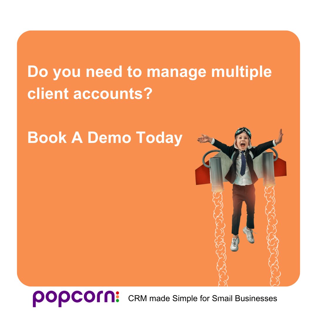 CRM made simple!  Popcorn gives small businesses the essential tools to track, manage, and convert prospects faster. Boost your sales! 

Book a demo today: 
popcorncrm.co.uk/customer-suppo…

#businessgrowth #software #sales #automation #marketingtips #marketing #businesstips