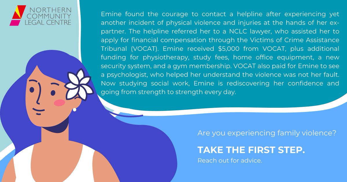 Read more about Emine's journey to safety and independence by visiting northernclc.org.au/take-the-first…