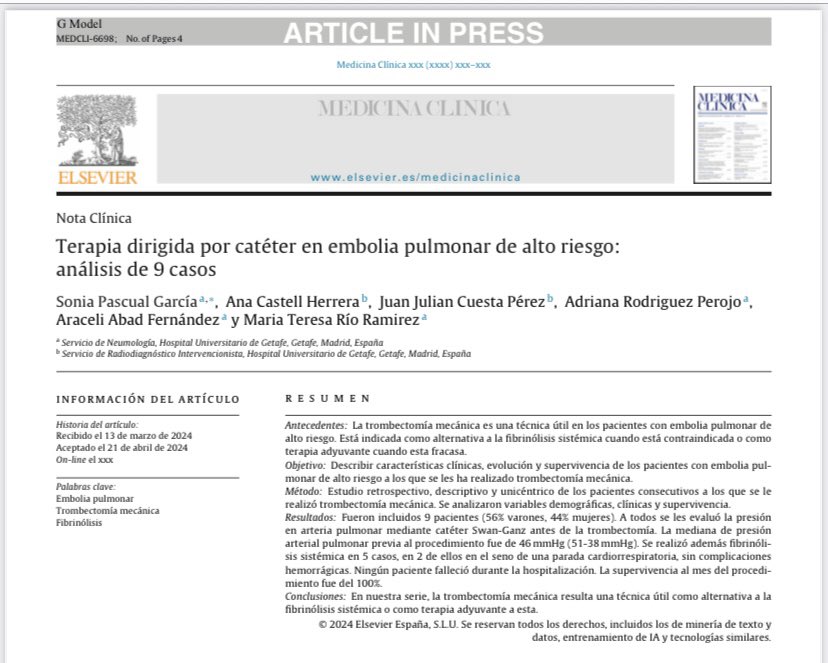 “Terapia dirigida por catéter en embolia pulmonar de alto riesgo: análisis de 9 casos.”
<a href="/AraceliAbad4/">Araceli Abad</a> 
<a href="/RrTechu/">Maite Rio</a> 
<a href="/arperojo/">arperojo</a> 

kwnsfk27.r.eu-west-1.awstrack.me/L0/https:%2F%2…