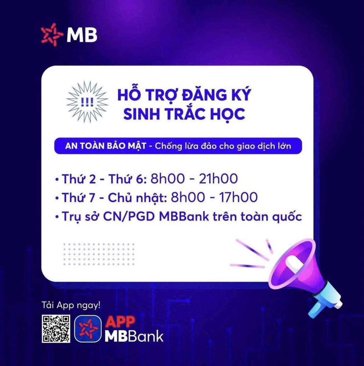 Sinh trắc học cùng #MBBAnk