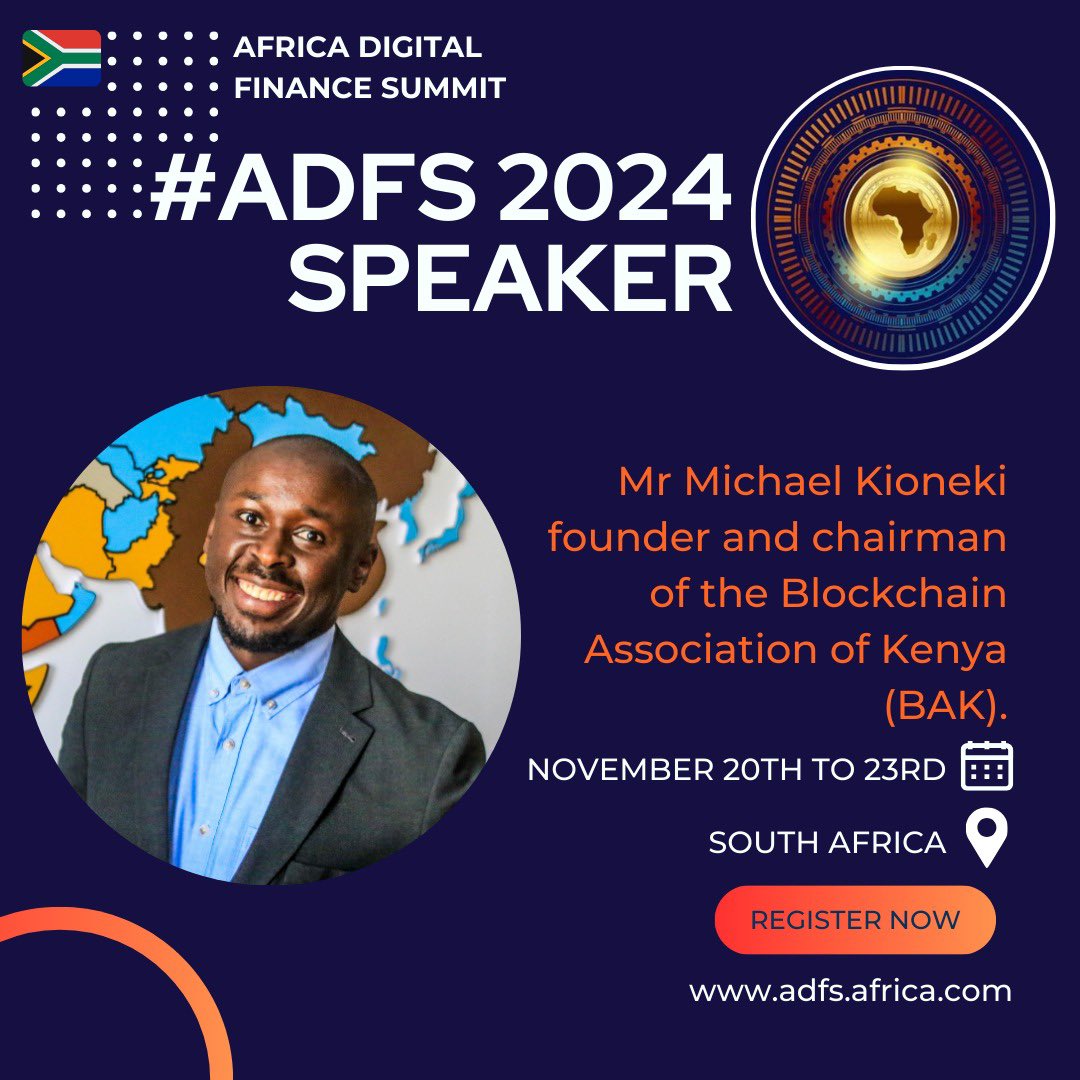 Africa Digital Finance Summit (@adfs_summit) on Twitter photo Join us at ADFS 2024 to hear from Michael Kimani, <a href="/pesa_africa/">Kioneki</a> ,a visionary leader in East Africa's Web3 ecosystem. 
#ADFS2024 #FutureOfFinanceInAfrica #Blockchain #Fintech #DigitalIdentity #AfricaDigitalFinanceSummit #decentralizedfinance Join us at ADFS 2024 to hear from Michael Kimani, <a href="/pesa_africa/">Kioneki</a> ,a visionary leader in East Africa's Web3 ecosystem. 
#ADFS2024 #FutureOfFinanceInAfrica #Blockchain #Fintech #DigitalIdentity #AfricaDigitalFinanceSummit #decentralizedfinance