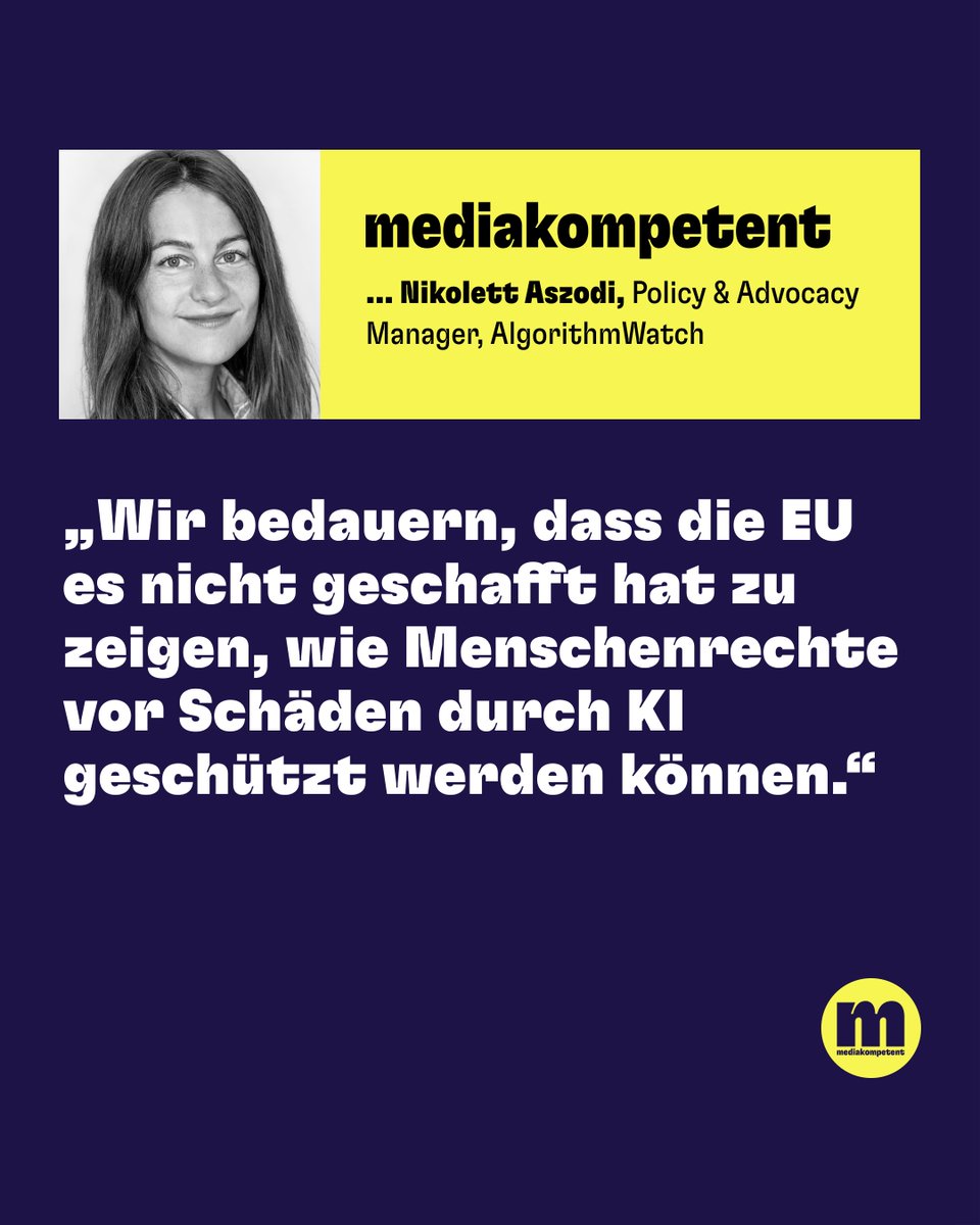 Ist die KI-Verordnung ein wegweisender Durchbruch?🤔 <a href="/AlgorithmWatch/">AlgorithmWatch</a> ist anderer Meinung.

➡️ Es sei unmöglich zu sagen, welche der Lücken die gefährlichste ist. Zu den größten Problemen gehörten  Schlupflöcher im Kontext von Strafverfolgung und Migration.

#mediakompetent