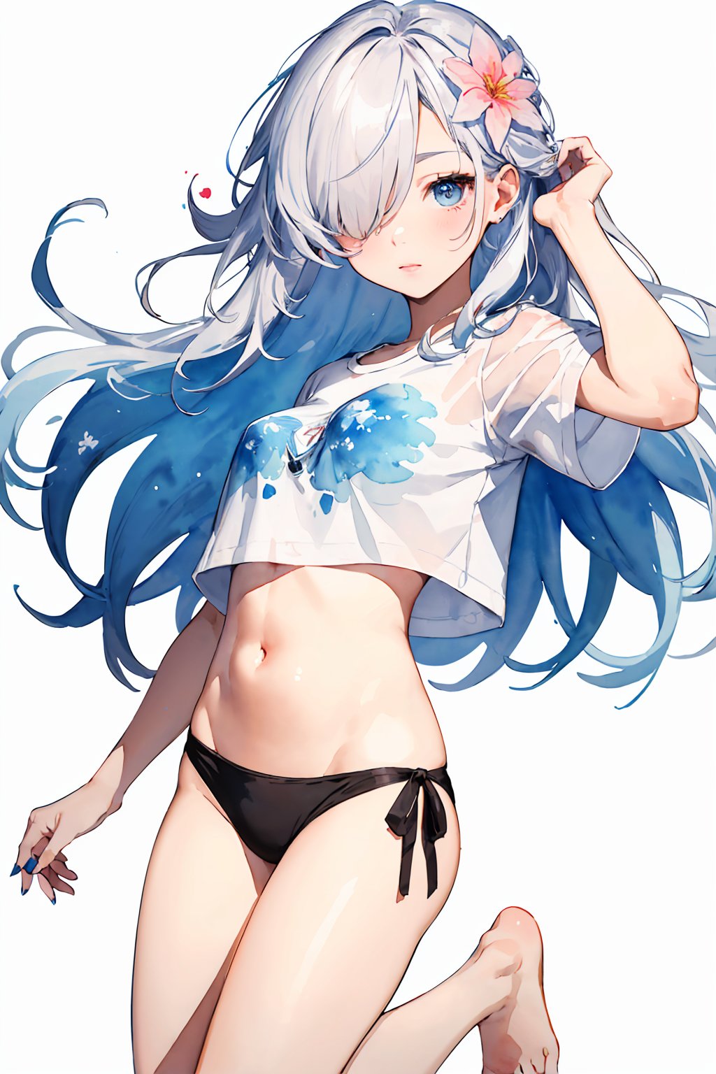 アニメ風手描き水着イラスト アニメ風 美少女 ビキニ Anime Styleのイラスト素材 - PIXTA