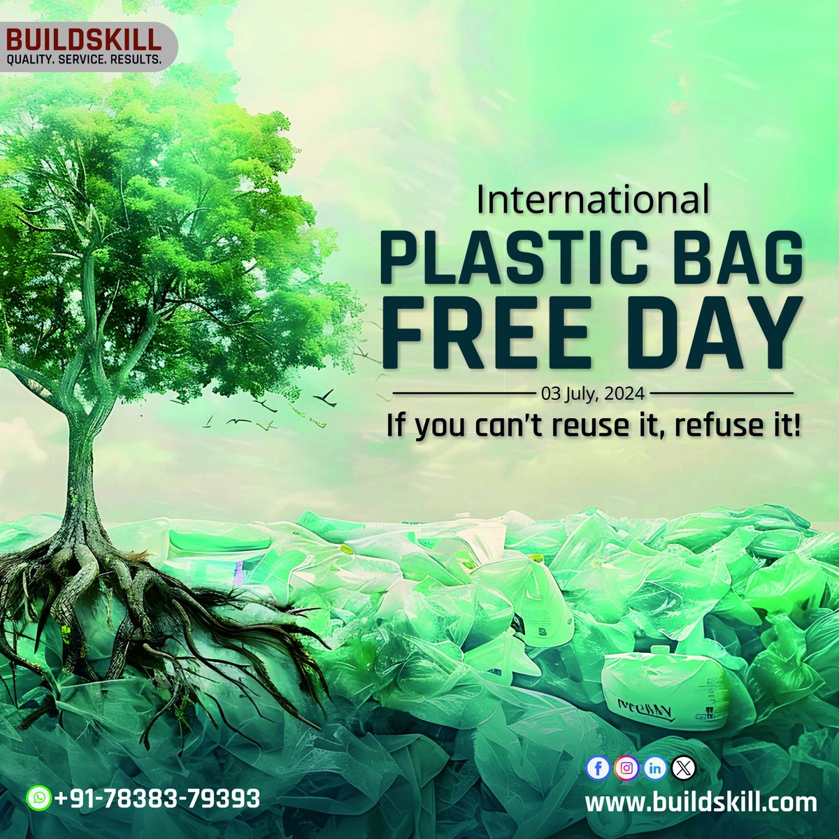International Plastic Bag Free Day is a global initiative celebrated on July 3rd each year, dedicated to raising awareness about the environmental impact of plastic bags and promoting sustainable alternatives.  

#Buildskill #plasticbagfree #avoidplastic #plasticfree #PlasticBags
