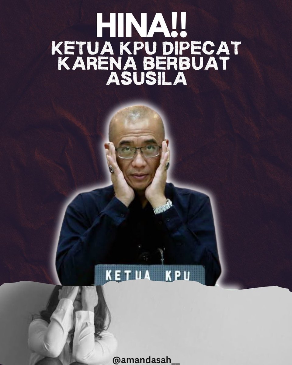 HINA SE HINA-HINANYA 

Breaking News
Ketua KPK Dipecat akibat berbuat asusila, perbuatan tersangka Hasyim Asy'ari terbukti berbuat asusila terhadap salah satu anggota PPLN perempuan yang bertugas di Eropa.

Polisi juga mungkin harus turun tangan memastikan apakah ada tindak