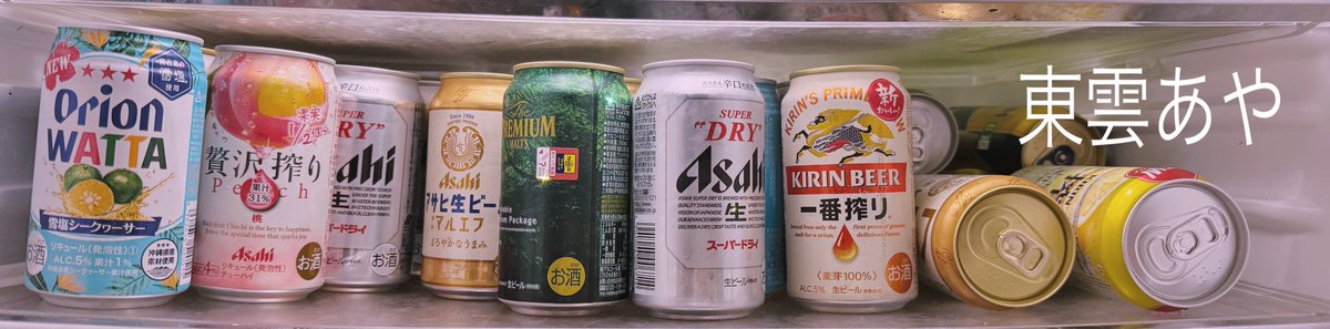 東雲さんちの冷蔵庫。
ビール９割、時々酎ハイ。
ストックいっぱい❤️