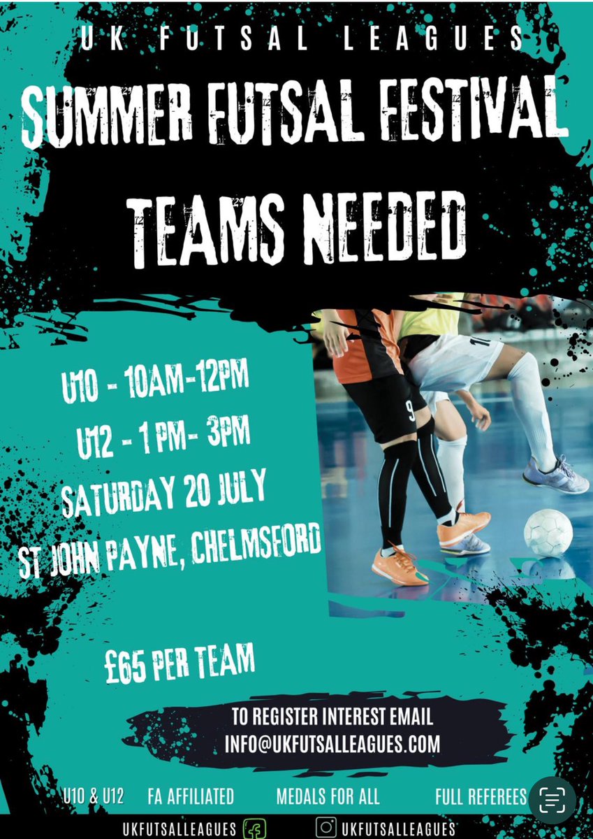 Ukfutsalleagues's tweet image. We still have 3 x spaces available in each age group. 

Please feel free to pass onto anyone who is interested.
