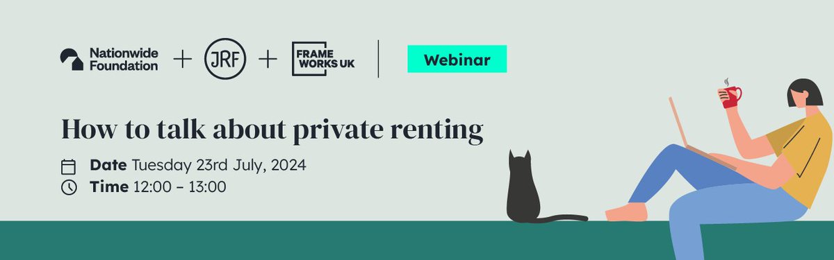 Nationwide Foundation (@nationwidefdtn) on Twitter photo On 23 July, join <a href="/Soph_Gordon/">Sophie Gordon</a> from <a href="/FrameWorksUK/">FrameWorks UK</a> UK, for the latest webinar in our Talking about Housing project - this time focused on how to frame private renting and the changes we want to bring about.
Sign up now to take part: us02web.zoom.us/webinar/regist… On 23 July, join <a href="/Soph_Gordon/">Sophie Gordon</a> from <a href="/FrameWorksUK/">FrameWorks UK</a> UK, for the latest webinar in our Talking about Housing project - this time focused on how to frame private renting and the changes we want to bring about.
Sign up now to take part: us02web.zoom.us/webinar/regist…