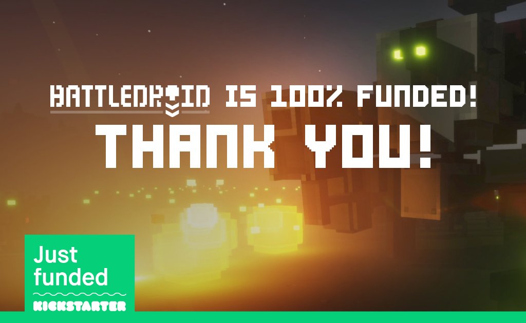 🤖 Battledroid is funded! 🎉

Self-Propelled Exploding Chickens to all of our backers!
🐔 kck.st/452JepW 🐔

🤖 #voxel #autobattler #kickstarter 🤖 #gaming #indiegames #indiegamedev 🤖