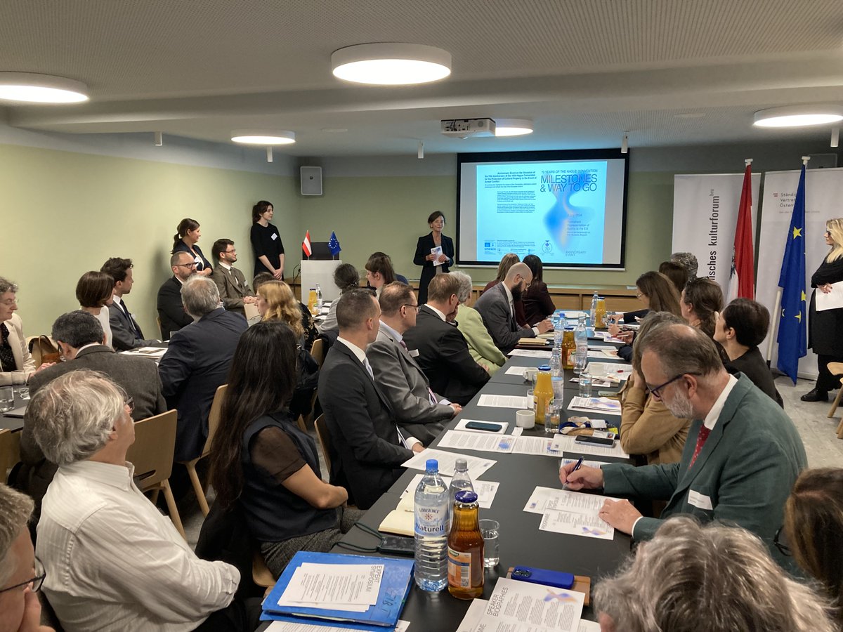 ACFBrussels's tweet photo. Yesterday we celebrated "70 years #HagueConvention: Milestones &amp; Ways To Go" at @AustriaatEU with intern. experts and a highlevel roundtable; initiated by #BlueShieldAustria, 🇩🇪 &amp; 🇨🇭 cultural heritage organisations.
@BlueShield_Int @UNESCOEU @Fraunhofer @CERorganization @eu_echo https://t.co/Ku4djjEfAl
