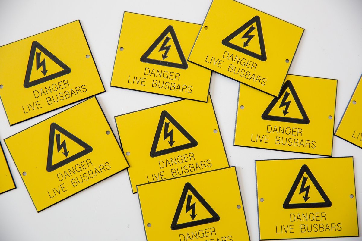 We manufacture high-quality, durable engraved electrical labels. 
With a range of materials (including traffolyte and gravoply), colors, and sizes, we can include various logos, symbols, and languages. 
Contact us today at 01904 658322.

#Engraving #ElectricalLabels #Industrial