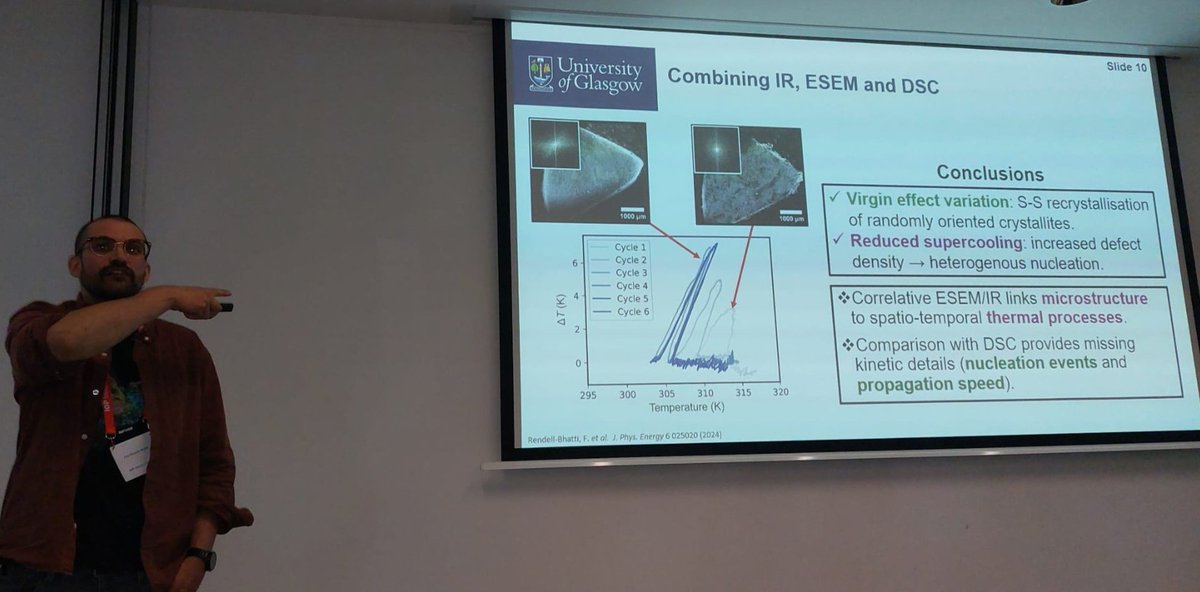 MCMP Glasgow (@uofg_mcmp) on Twitter photo Our very own <a href="/UofG_MCMP/">MCMP Glasgow</a> <a href="/fred_rendell/">Fred Rendell-Bhatti</a> gave a fantastic talk on correlative microscopy of phase transitions in barocalorics at @IoP_EMAG #EMAG2024 🔬🔥 Our very own <a href="/UofG_MCMP/">MCMP Glasgow</a> <a href="/fred_rendell/">Fred Rendell-Bhatti</a> gave a fantastic talk on correlative microscopy of phase transitions in barocalorics at @IoP_EMAG #EMAG2024 🔬🔥