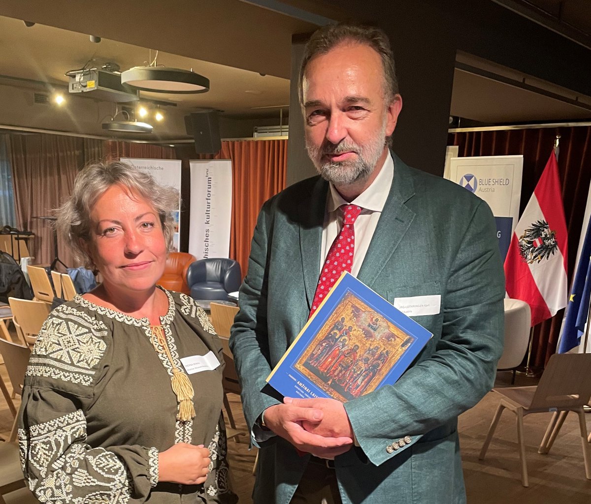 Yesterday we celebrated "70 years #HagueConvention: Milestones &amp; Ways To Go" at <a href="/AustriaatEU/">Austria at EU</a> with intern. experts and a highlevel roundtable; initiated by #BlueShieldAustria, 🇩🇪 &amp; 🇨🇭 cultural heritage organisations.
<a href="/BlueShield_Int/">Blue Shield International</a> <a href="/UNESCOEU/">UNESCO EU</a> <a href="/Fraunhofer/">Fraunhofer-Gesellschaft</a> <a href="/CERorganization/">Cultural Emergency Response (CER)</a> <a href="/eu_echo/">EU Civil Protection & Humanitarian Aid 🇪🇺</a>