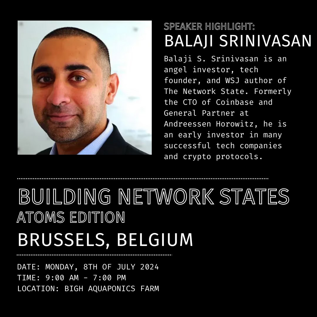 Come to Brussels for <a href="/EthCC/">EthCC - Ethereum Community Conference</a>

Stay for cloud nation formation with <a href="/balajis/">Balaji</a> &amp; company

Etch your attendance on <a href="/base/">Base</a> with <a href="/blocklive_/">Blocklive</a> 

The path to sovereignty is accelerating.