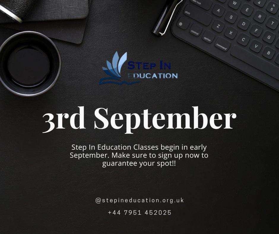 StepInEdulondon's tweet image. September is just around the corner! It's the perfect time to start your journey with Step In Education. Visit our website to explore our available courses and take the first step towards your future! #BackToSchool #StepInEducation #LearnWithUs