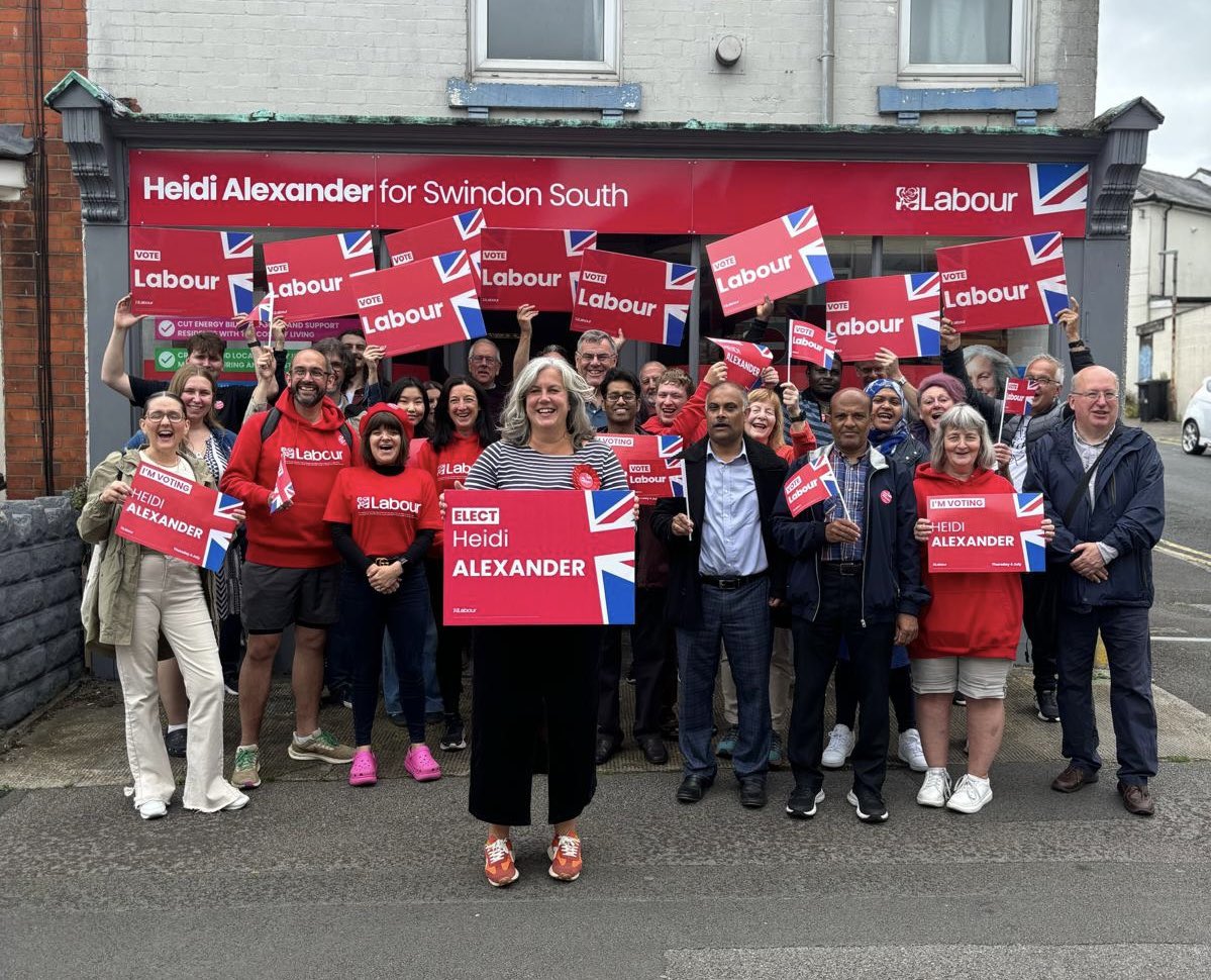The final push before polling day - let’s go turn #Swindon red! Vote for change tomorrow. #VoteLabour.